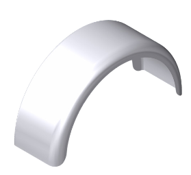 Mudguard mono 13", galvanised, 660x345x200 mm