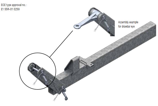 Overrun device tube height adjustable AL-KO 751VB (without towing eye)